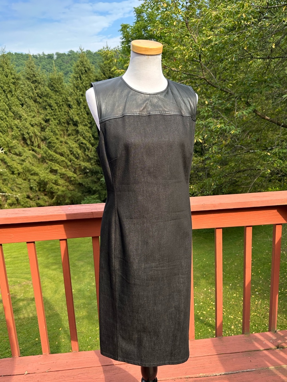 Vintage Ralph Lauren Black Label Lamb Leather Sheath Dress 12